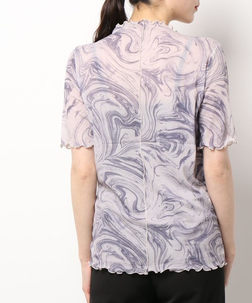 SpRay（スプレイ）の「マーブル柄パワーネット５分袖カットソー（Tシャツ/カットソー・レディース・パープル/グレー/ミント・FREE）」の22枚目の写真