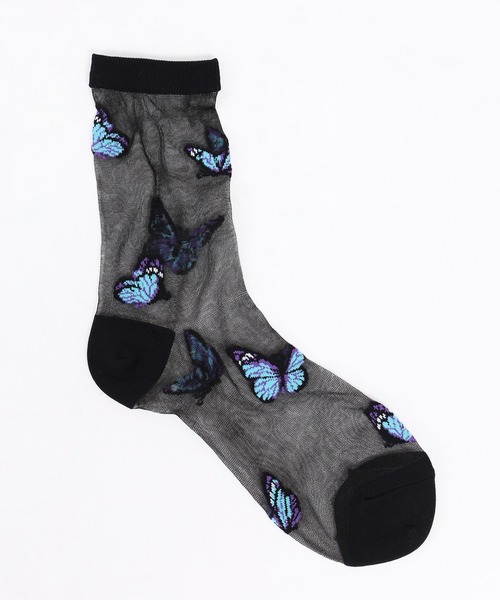 WC（ダブル シー）の「バタフライシースルーソックス（ソックス/靴下・レディース・ホワイト/ブラック・FREE）」の7枚目の写真