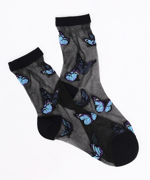 WC（ダブル シー）の「バタフライシースルーソックス（ソックス/靴下・レディース・ホワイト/ブラック・FREE）」の5枚目の写真