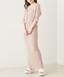 Chico | 【新色追加】5分袖メランジカーディガン+キャミワンピースSET(ワンピース)