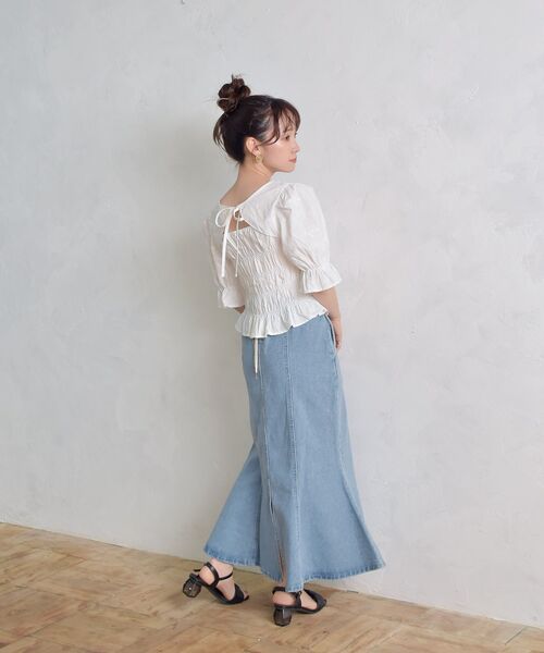 ems excite（エムズエキサイト）の「シャーリングボレロBL（シャツ/ブラウス・レディース・グリーン/ホワイト/ブラック・FREE）」の15枚目の写真