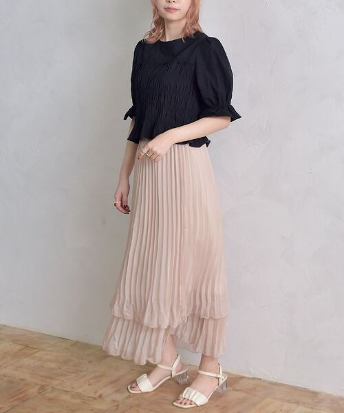 ems excite（エムズエキサイト）の「シャーリングボレロBL（シャツ/ブラウス・レディース・グリーン/ホワイト/ブラック・FREE）」の22枚目の写真