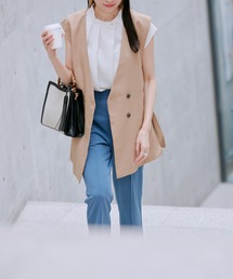 vis-`a-vis | 【WEB限定】【SET】フレンチスリーブタックブラウス＆フレアーパンツセット【sustainable】(シャツ/ブラウス)