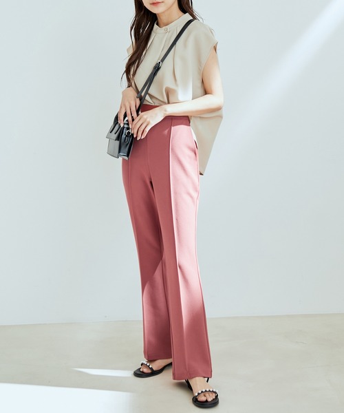 【WEB限定】【SET】フレンチスリーブタックブラウス＆フレアーパンツセット【sustainable】