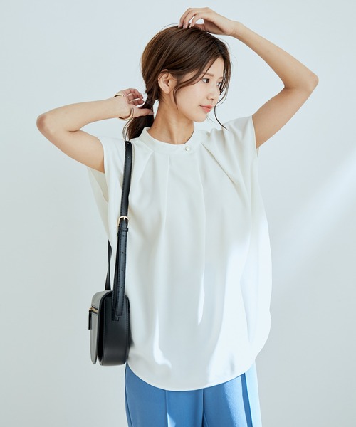 【WEB限定】【SET】フレンチスリーブタックブラウス＆フレアーパンツセット【sustainable】