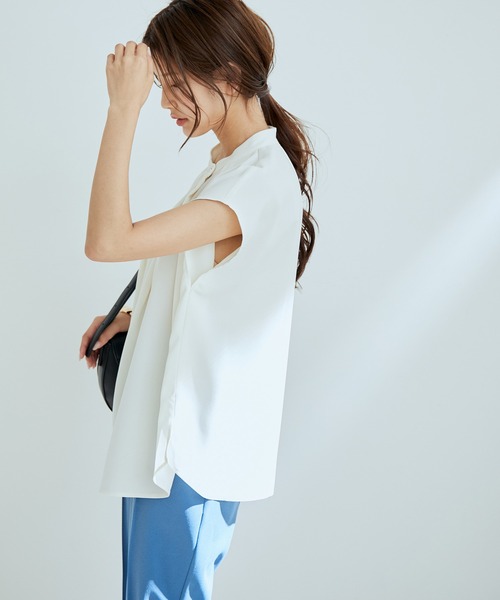 【WEB限定】【SET】フレンチスリーブタックブラウス＆フレアーパンツセット【sustainable】