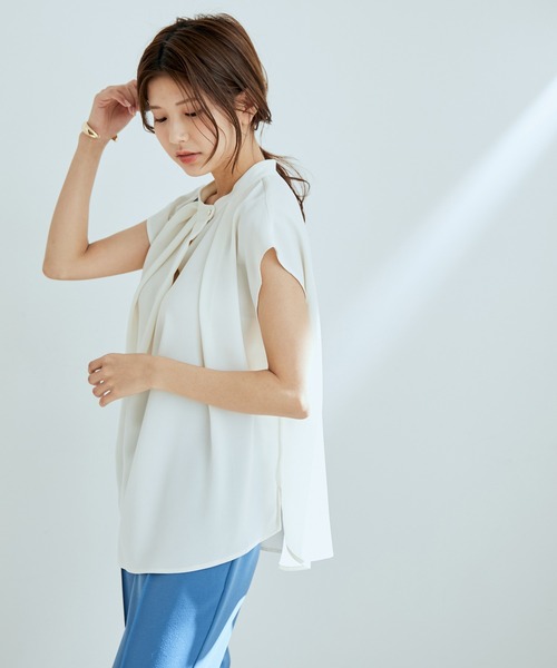 【WEB限定】【SET】フレンチスリーブタックブラウス＆フレアーパンツセット【sustainable】