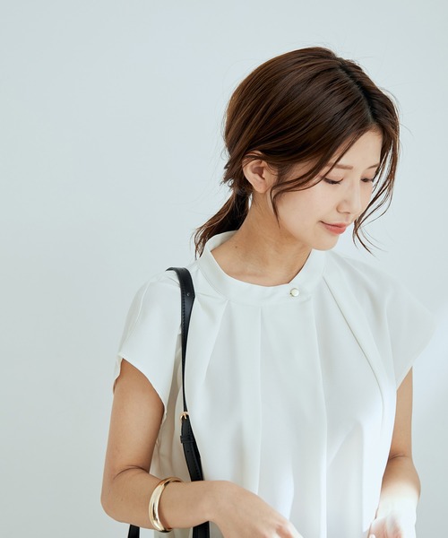 【WEB限定】【SET】フレンチスリーブタックブラウス＆フレアーパンツセット【sustainable】