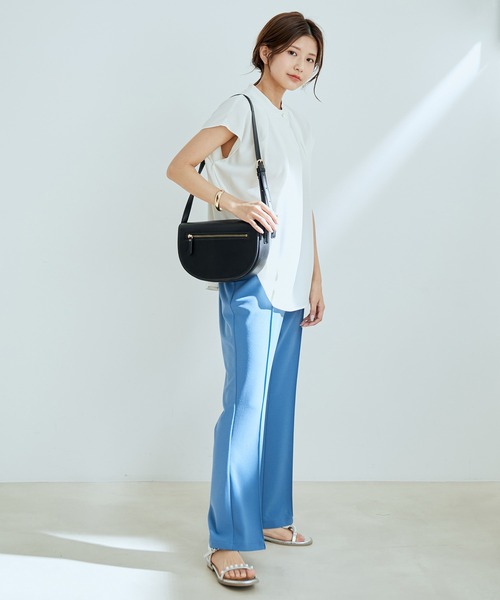 vis-`a-vis(ビサビ)の「【WEB限定】【SET】フレンチスリーブタックブラウス&フレアーパンツセット【sustainable】(シャツ/ブラウス・レディース・ピンク/ホワイト系その他/ベージュ系その他・S/M)」の9枚目の写真