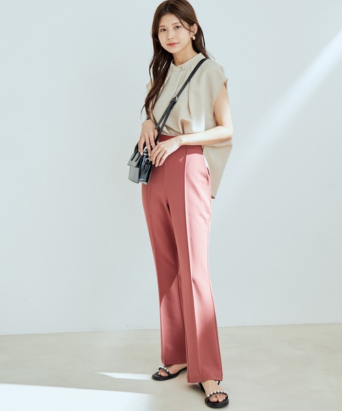 【WEB限定】【SET】フレンチスリーブタックブラウス＆フレアーパンツセット【sustainable】