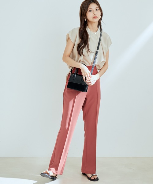 【WEB限定】【SET】フレンチスリーブタックブラウス＆フレアーパンツセット【sustainable】