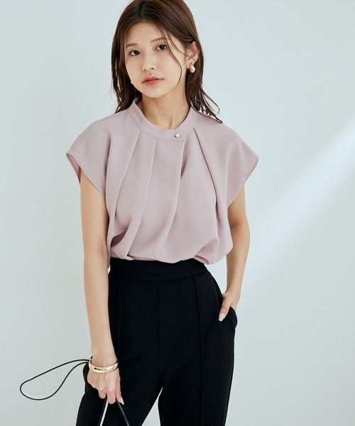 【WEB限定】【SET】フレンチスリーブタックブラウス＆フレアーパンツセット【sustainable】