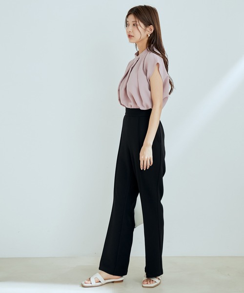 vis-`a-vis(ビサビ)の「【WEB限定】【SET】フレンチスリーブタックブラウス&フレアーパンツセット【sustainable】(シャツ/ブラウス・レディース・ピンク/ホワイト系その他/ベージュ系その他・S/M)」の19枚目の写真