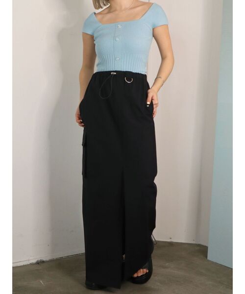 EMODA（エモダ）の「ワイドストラップニットタンクトップ（タンクトップ・レディース・ブラック/ホワイト/キャメル/ブルー・FREE）」の13枚目の写真