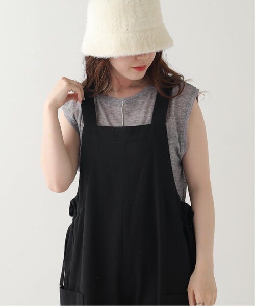 RAY CASSIN(レイカズン)の「シアーリブ配色メローノースリ(タンクトップ・レディース・グリーン/杢グレー/キナリ・FREE)」の3枚目の写真