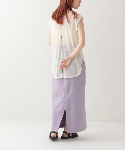 RAY CASSIN(レイカズン)の「シアーリブ配色メローノースリ(タンクトップ・レディース・グリーン/杢グレー/キナリ・FREE)」の21枚目の写真