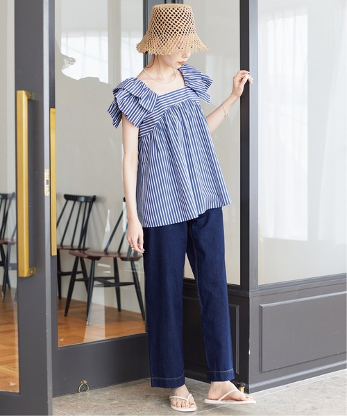 SLOBE IENA(スローブイエナ)の「《WEB限定/追加2》LE DENIMバギーパンツ(デニムパンツ・レディース・ブルー系その他/ナチュラル/ネイビー・40/38/36/34)」の17枚目の写真