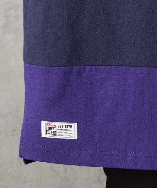 VISION STREET WEAR(ヴィジョンストリートウェア)の「ボーダー切替ラガーシャツ(ポロシャツ・メンズ・グリーン/マスタード/パープル・M/XL/L)」の4枚目の写真