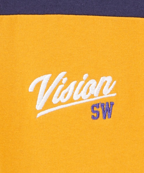 VISION STREET WEAR(ヴィジョンストリートウェア)の「ボーダー切替ラガーシャツ(ポロシャツ・メンズ・グリーン/マスタード/パープル・M/XL/L)」の8枚目の写真