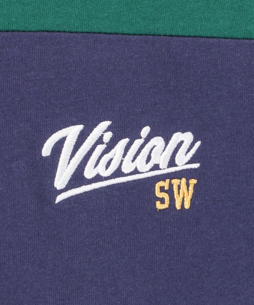 VISION STREET WEAR(ヴィジョンストリートウェア)の「ボーダー切替ラガーシャツ(ポロシャツ・メンズ・グリーン/マスタード/パープル・M/XL/L)」の9枚目の写真