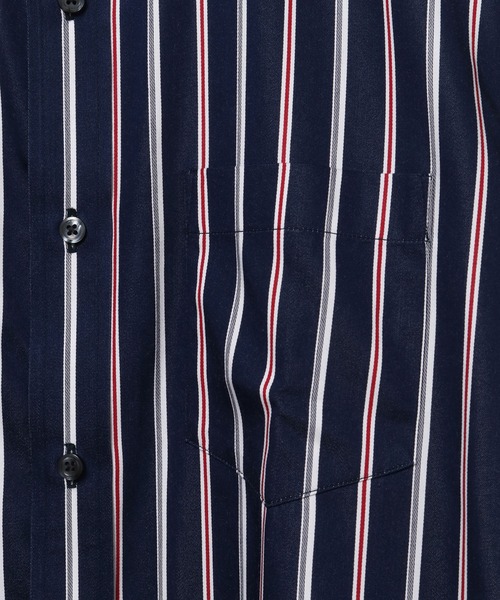 CROWDED CLOSET（クラウデッドクローゼット）の「サテン トリコストライプシャツ（シャツ/ブラウス・メンズ・ダークネイビー・01/02/03/04）」の12枚目の写真
