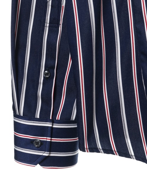 CROWDED CLOSET（クラウデッドクローゼット）の「サテン トリコストライプシャツ（シャツ/ブラウス・メンズ・ダークネイビー・01/02/03/04）」の11枚目の写真