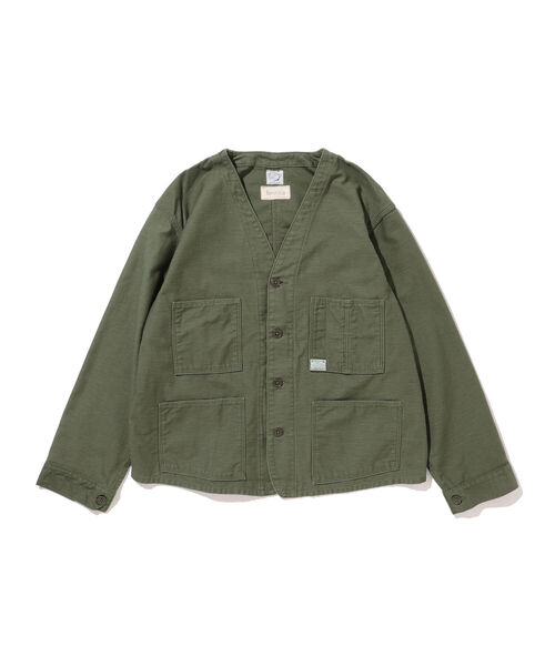 orSlow（オアスロウ）の「orSlow × fennica / 別注 Railroad jacket２ レイルロードジャケット＜UNISEX＞（ノーカラージャケット・メンズ・オリーブ/ブルー・SMALL/MEDIUM/LARGE/X-SMALL）」の17枚目の写真