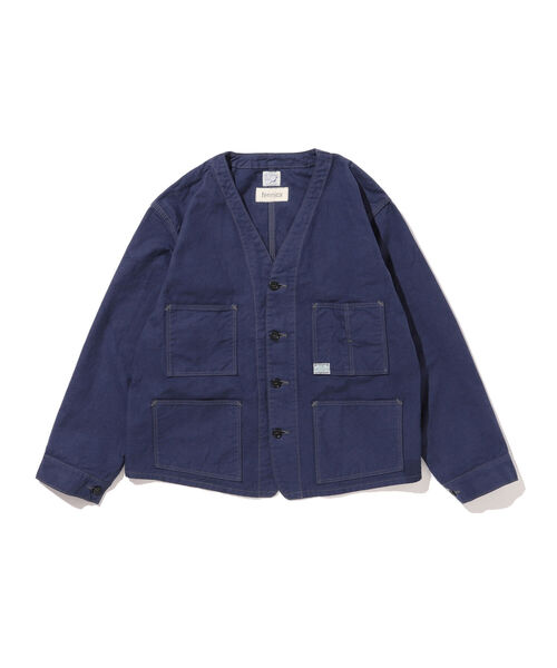 orSlow（オアスロウ）の「orSlow × fennica / 別注 Railroad jacket２ レイルロードジャケット＜UNISEX＞（ノーカラージャケット・メンズ・オリーブ/ブルー・SMALL/MEDIUM/LARGE/X-SMALL）」の16枚目の写真