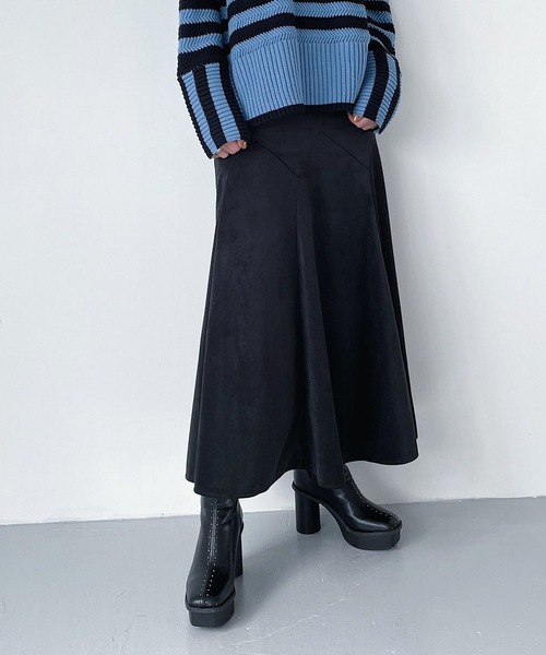 PAGEBOY（ページボーイ）の「スマートベロアエスカルゴスカート（スカート・レディース・ブラック/オフホワイト/エメラルド・FREE）」の8枚目の写真