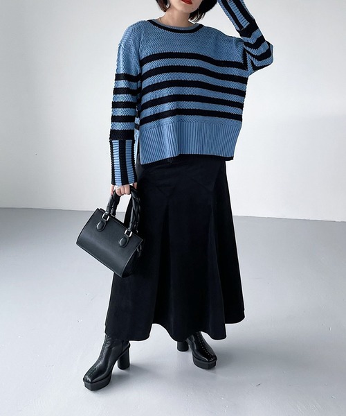 PAGEBOY（ページボーイ）の「スマートベロアエスカルゴスカート（スカート・レディース・ブラック/オフホワイト/エメラルド・FREE）」の10枚目の写真