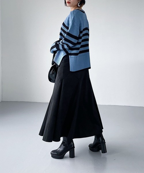 PAGEBOY（ページボーイ）の「スマートベロアエスカルゴスカート（スカート・レディース・ブラック/オフホワイト/エメラルド・FREE）」の11枚目の写真