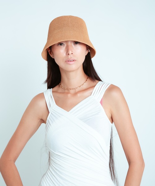 COLOR TOKYO ACCESSORIES(カラートウキョウアクセサリー)の「ペーパーバケットハット(ハット・レディース・アイボリー/ブラック/ベージュ・FREE)」の12枚目の写真