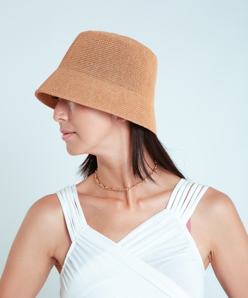 COLOR TOKYO ACCESSORIES(カラートウキョウアクセサリー)の「ペーパーバケットハット(ハット・レディース・アイボリー/ブラック/ベージュ・FREE)」の13枚目の写真