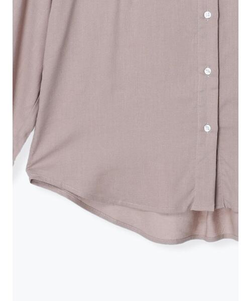 Te chichi TERRASSE（テチチテラス）の「リネン混バンドカラーオーバーシャツ（シャツ/ブラウス・レディース・ブラック/グリーン/モカ・ﾌﾘ-）」の13枚目の写真