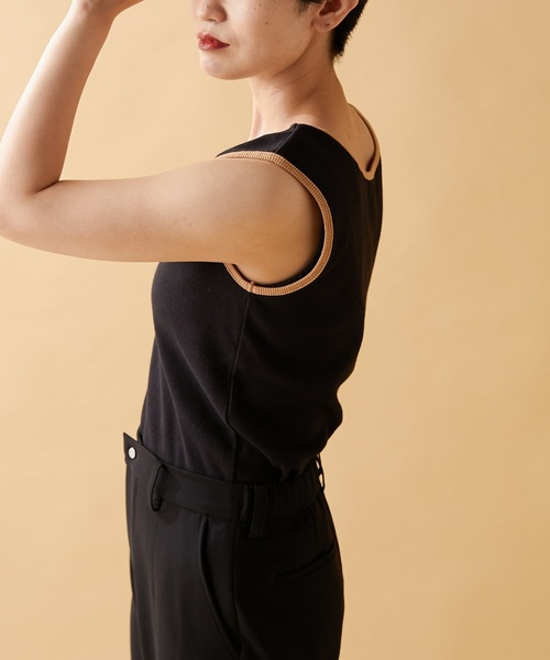 タンクトップ ノースリーブ リブタンクチュニック「SUM1 STYLE(スミスタイル)」 レディース ear PAPILLONNER タンクトップ ノースリーブ リブタンク