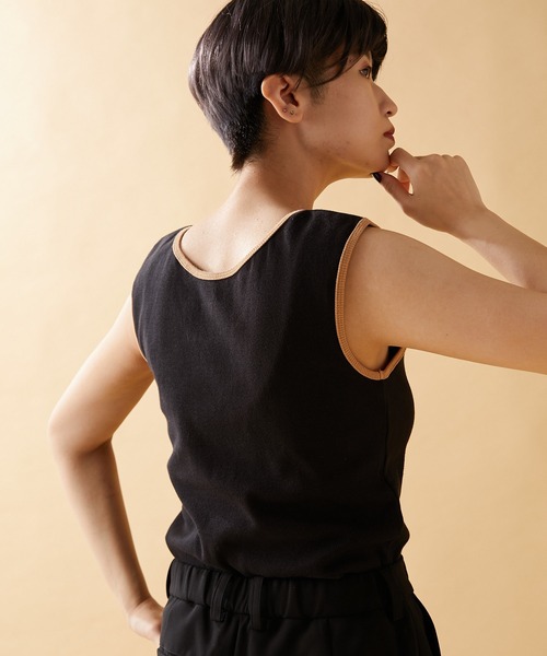 タンクトップ ノースリーブ リブタンクチュニック「SUM1 STYLE(スミスタイル)」 レディース ear PAPILLONNER タンクトップ ノースリーブ リブタンク