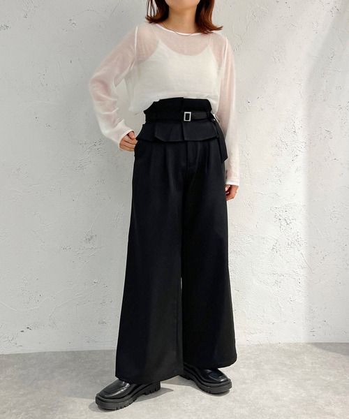 apres jour mignon(アプレジュールミニョン)の「別ベルト付きパンツ 【ZOZOTOWN限定アイテム】(その他パンツ・レディース・ブラック/ダークブルー/チャコールグレー・SMALL/MEDIUM/X-LARGE)」の8枚目の写真