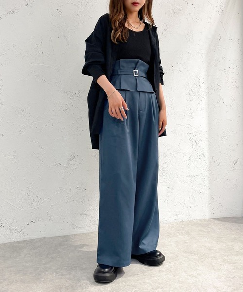 apres jour mignon(アプレジュールミニョン)の「別ベルト付きパンツ 【ZOZOTOWN限定アイテム】(その他パンツ・レディース・ブラック/ダークブルー/チャコールグレー・SMALL/MEDIUM/X-LARGE)」の21枚目の写真
