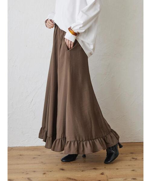 AMERICAN HOLIC（アメリカンホリック）の「裾フリルフレアスカート（スカート・レディース・ブラック/ブラウン/グリーン・L/M）」の5枚目の写真