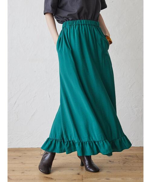 AMERICAN HOLIC（アメリカンホリック）の「裾フリルフレアスカート（スカート・レディース・ブラック/ブラウン/グリーン・L/M）」の6枚目の写真