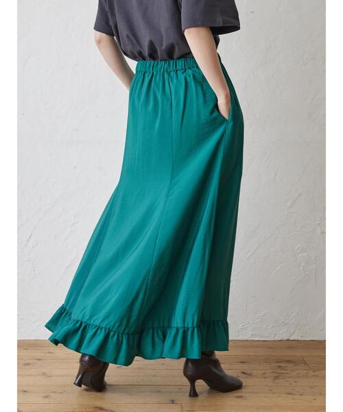 AMERICAN HOLIC（アメリカンホリック）の「裾フリルフレアスカート（スカート・レディース・ブラック/ブラウン/グリーン・L/M）」の9枚目の写真