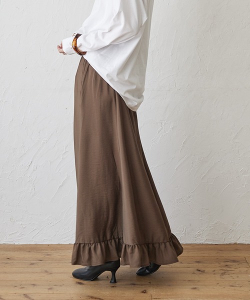 AMERICAN HOLIC（アメリカンホリック）の「裾フリルフレアスカート（スカート・レディース・ブラック/ブラウン/グリーン・L/M）」の3枚目の写真