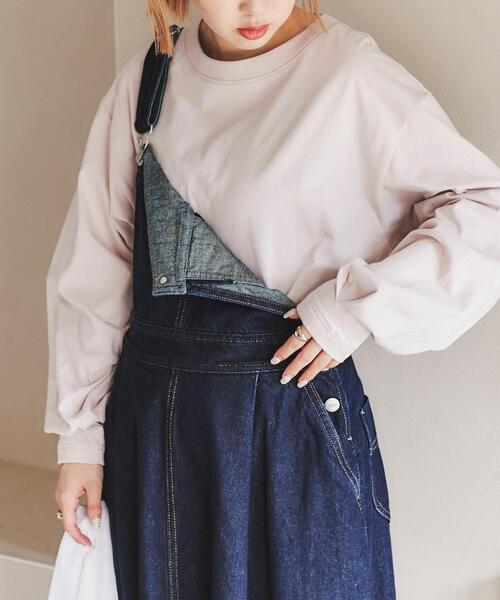 coen（コーエン）の「デニムサロペットスカート（ジャンパースカート・レディース・ネイビー/ブラック・L/M）」の5枚目の写真