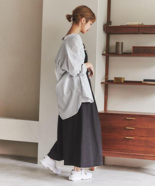 coen（コーエン）の「デニムサロペットスカート（ジャンパースカート・レディース・ネイビー/ブラック・L/M）」の12枚目の写真