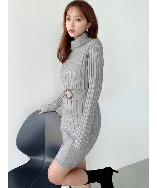 RESEXXY（リゼクシー）の「ワイドリブニットワンピース（ワンピース・レディース・ブラック/ベージュ/グレー・SMALL/MEDIUM）」の21枚目の写真
