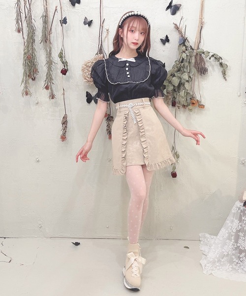 Swankiss(スワンキス)の「SX lether frill S/K(スカート・レディース・ピンク/ベージュ/ブラック・FREE)」の11枚目の写真