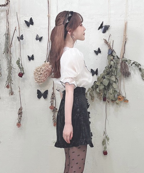 Swankiss(スワンキス)の「SX lether frill S/K(スカート・レディース・ピンク/ベージュ/ブラック・FREE)」の6枚目の写真