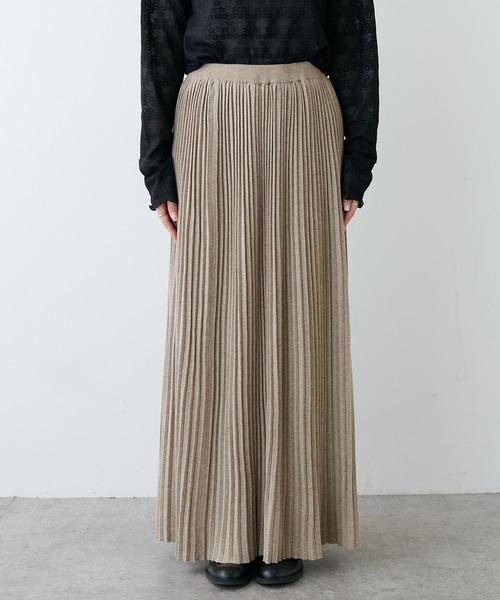 PUAL CE CIN(ピュアルセシン)の「針抜きプリーツスカート(スカート・レディース・ブラック/ベージュ・FREE)」の9枚目の写真