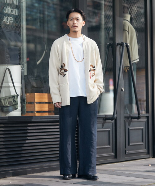 B.C STOCK(ベーセーストック)の「CANADA カウチンジップカーディガン(カーディガン/ボレロ・メンズ・ホワイト×ホワイト/イエロー・LARGE/MEDIUM)」の8枚目の写真