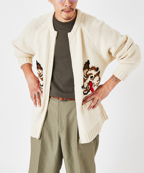 B.C STOCK(ベーセーストック)の「CANADA カウチンジップカーディガン(カーディガン/ボレロ・メンズ・ホワイト×ホワイト/イエロー・LARGE/MEDIUM)」の19枚目の写真